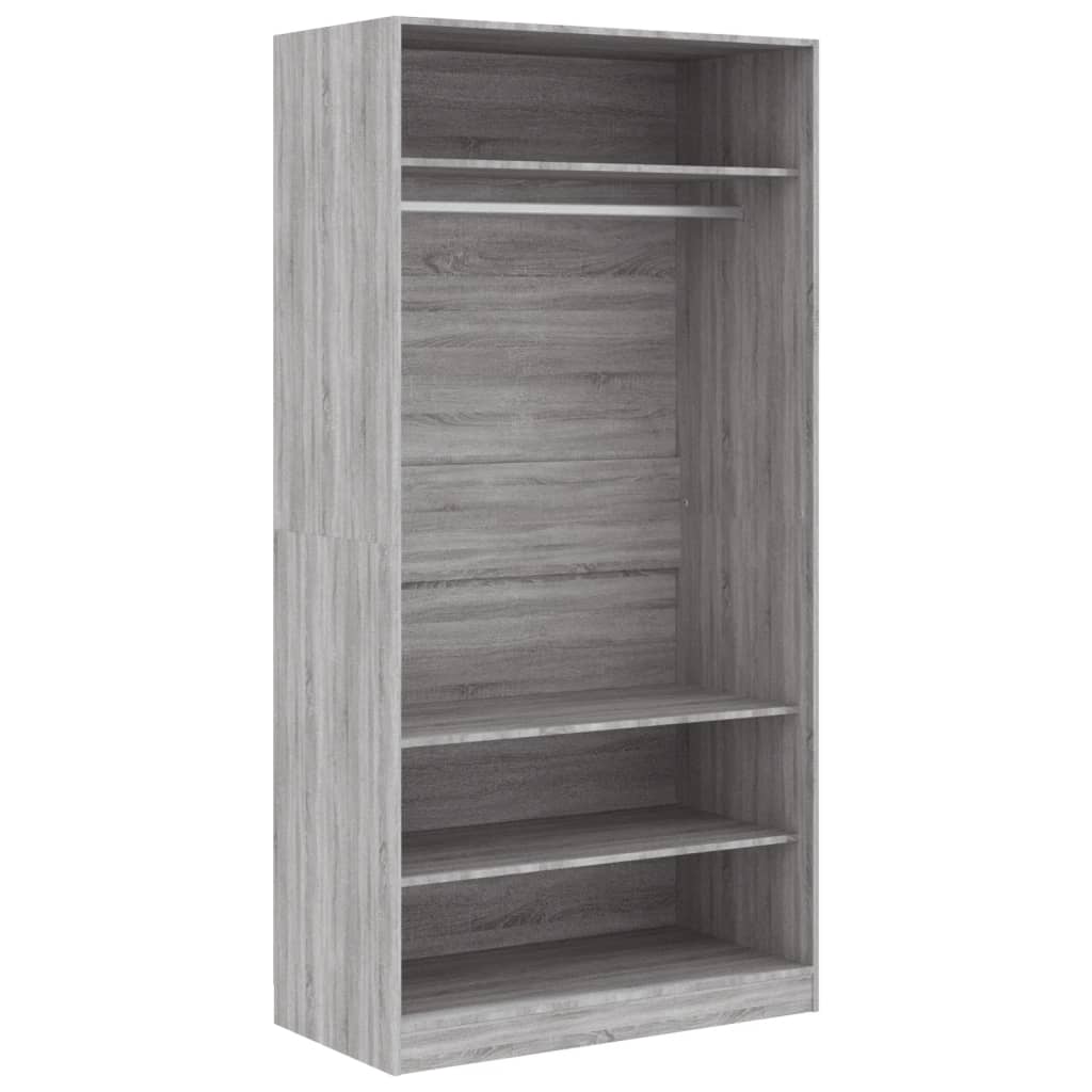Garde-robe sonoma gris 100x50x200 cm bois d'ingénierie - 2