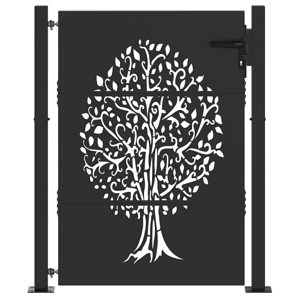 vidaXL Porte de Jardin Noir 110 x 155 cm Acier peint par poudre - 2