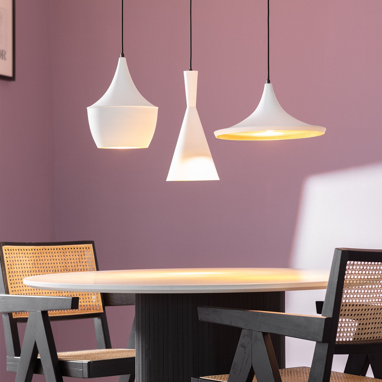 Lustre Suspension Métal Lennon | Conique Vintage Design Années 60 | Compatible Ampoule LED E27 | Aluminium Durable | Réglable en Hauteur, - 2