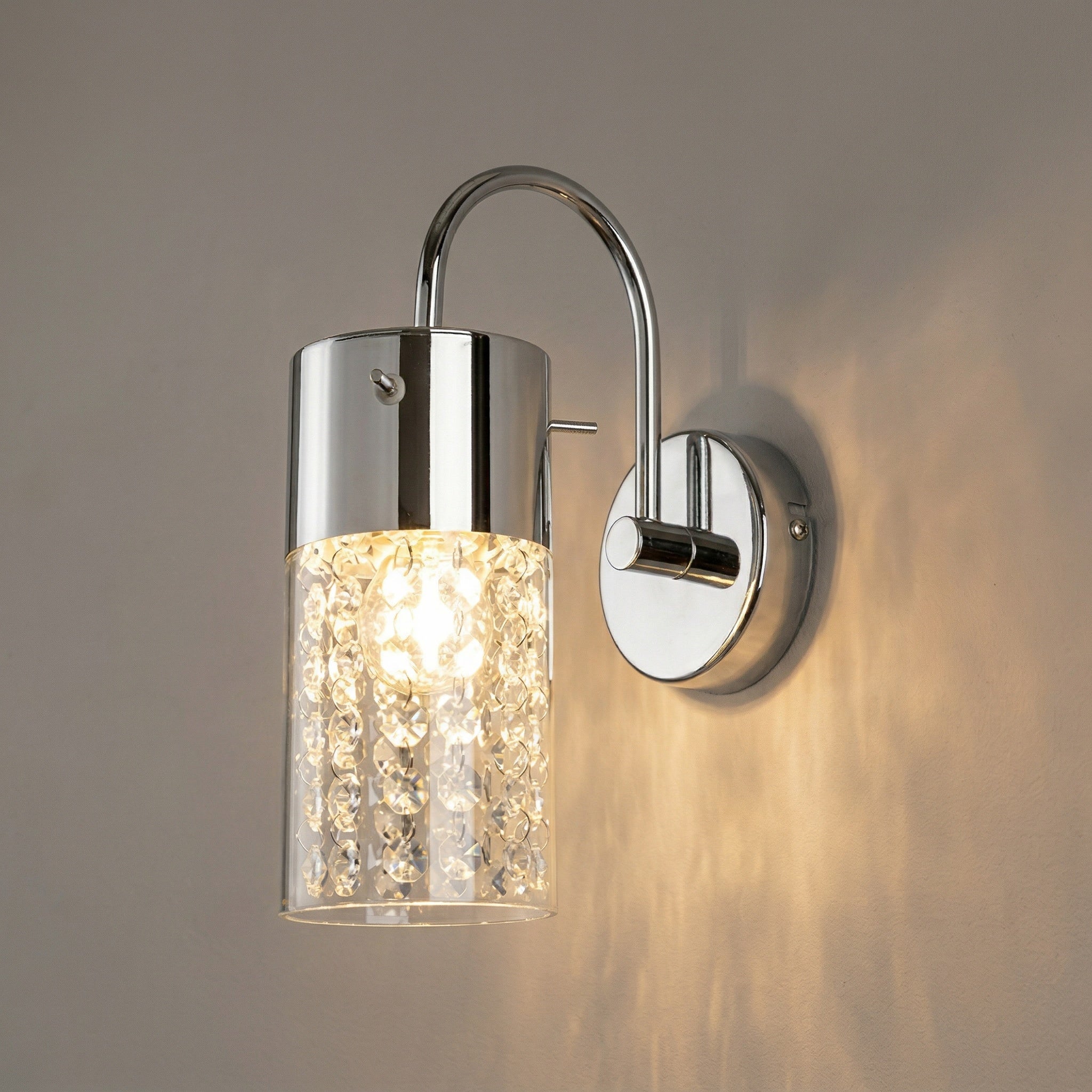 Kinkiet Niagara chromowany przezroczysty 1xE14x40W metal wym:26,5x11,5x20cm IP44 Rabalux