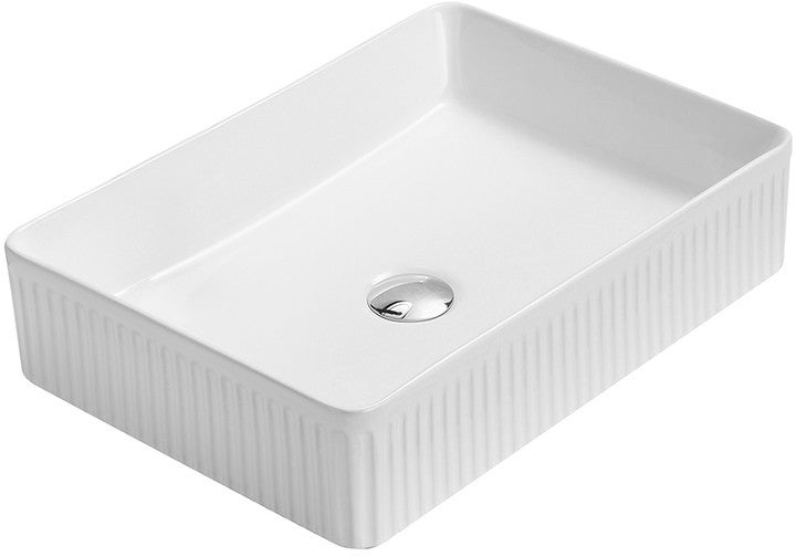 Mexen Grovo umywalka nablatowa ryflowana 50 x 34 cm, biała - 22305000