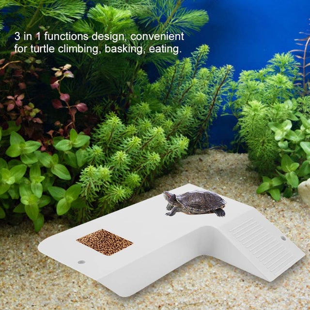 Kit Tartarughiera BPS Con Isola, Blocco Calcio E Cibo - Set Completo Per Tartarughe Acquatiche