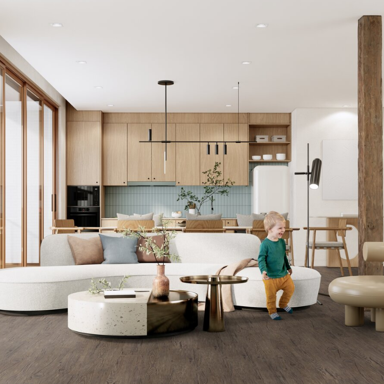 Lame de sol PVC adhésive effet bois noisette GERFLOR - 5