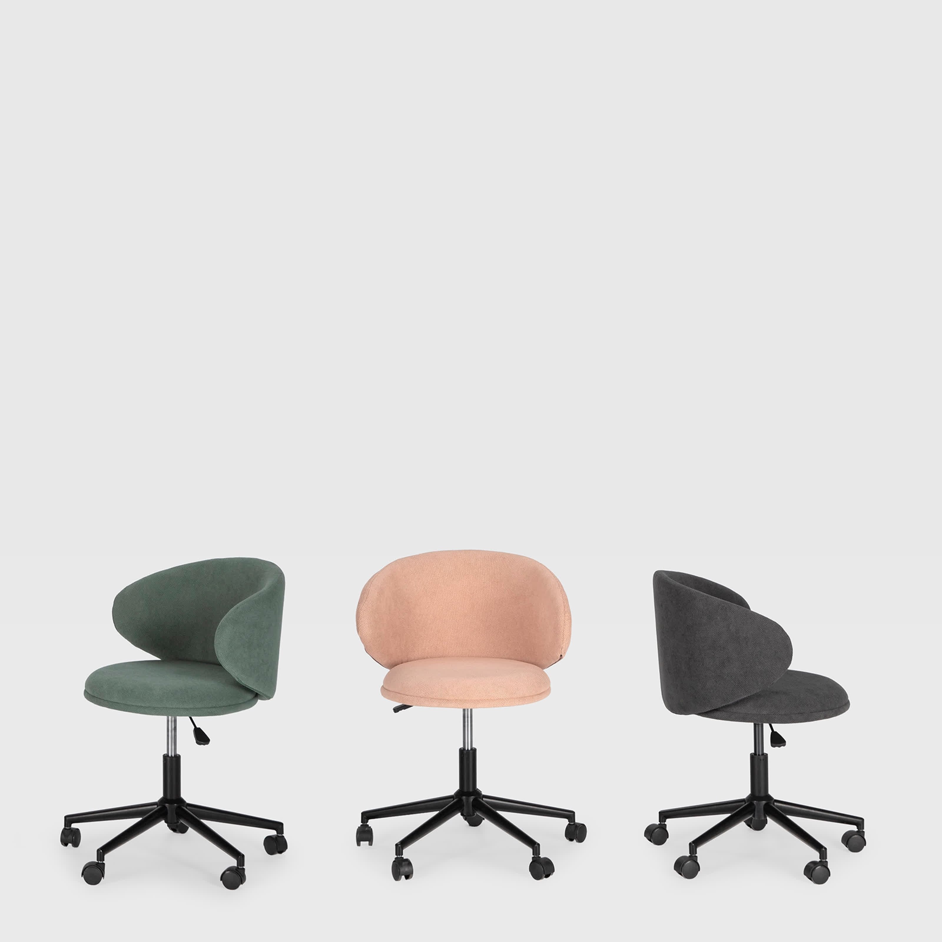 Sedia con base girevole e gambe in metallo 60x60 h73/83 cm - 2