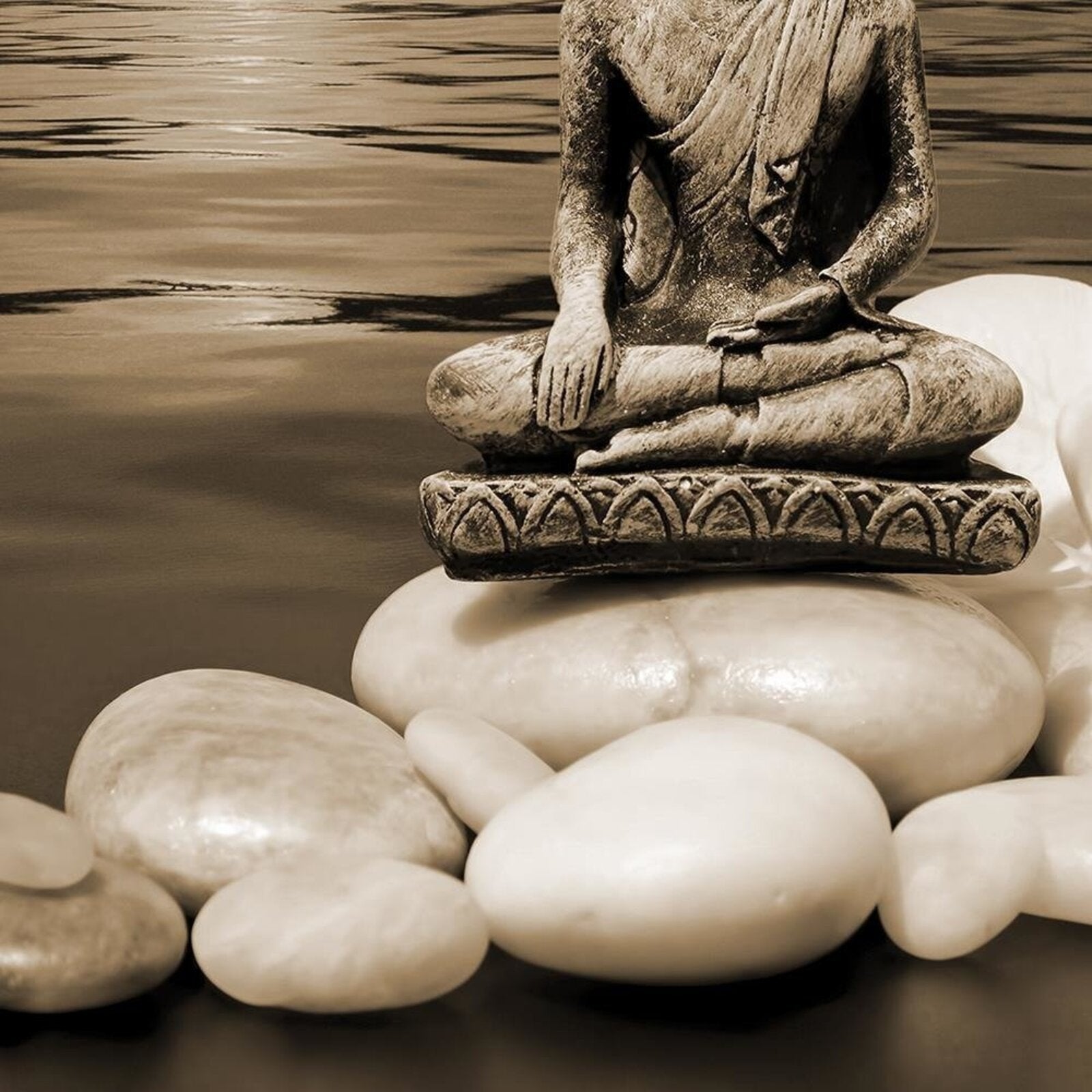 Tableau bouddha sur les rochers 4 - 60 x 40 cm - 4