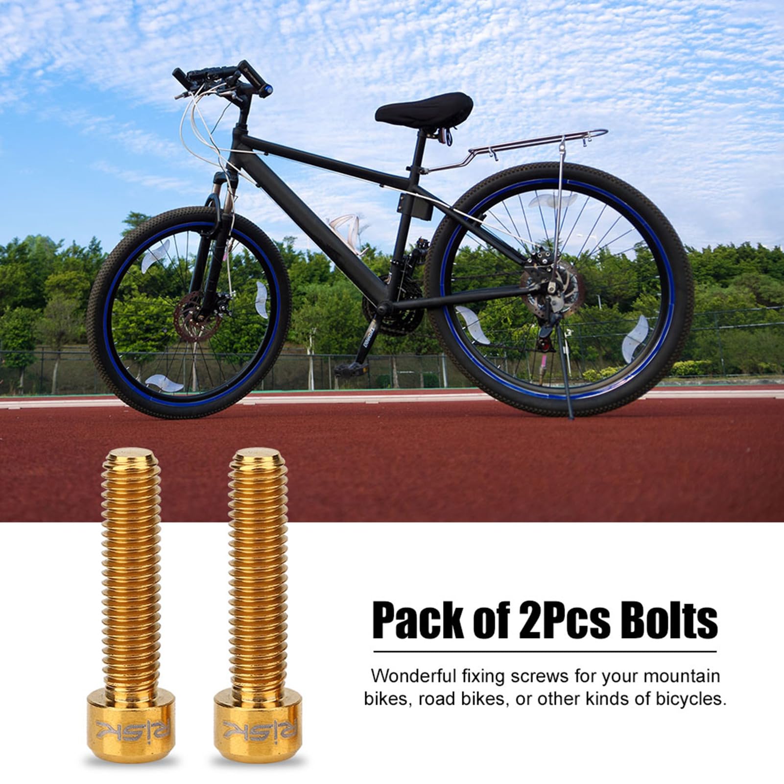 2 Bulloni In Titanio Nero Con Rondella - M6 X 32,1 Mm - Per Pinza Freni A Disco Shimano 180 Mm