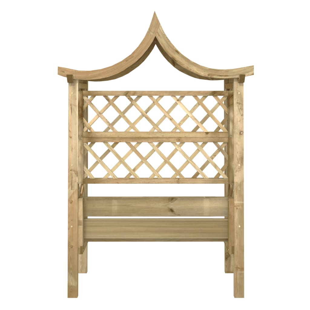 Tonnelle de jardin | Pergola de jardin avec toit et banc Bois de pin imprégné CFW310778 - 5