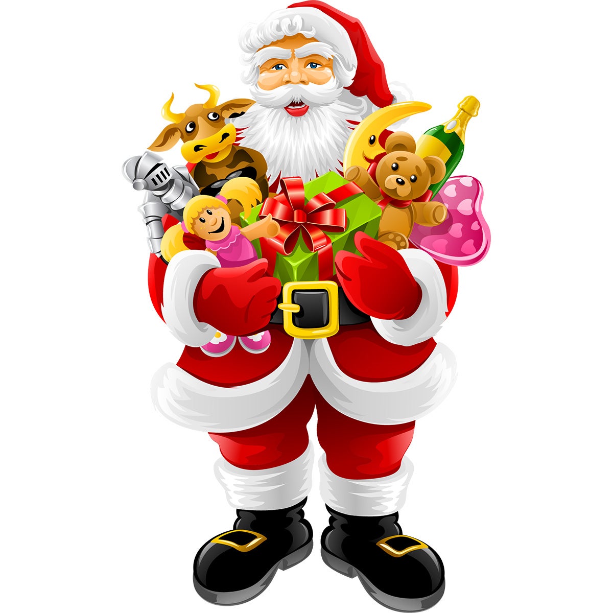 Sticker Noël le Père Noël apporte les cadeaux - Autocollants stickers adhésifs noël - décoration fêtes - 60x35cm - 4