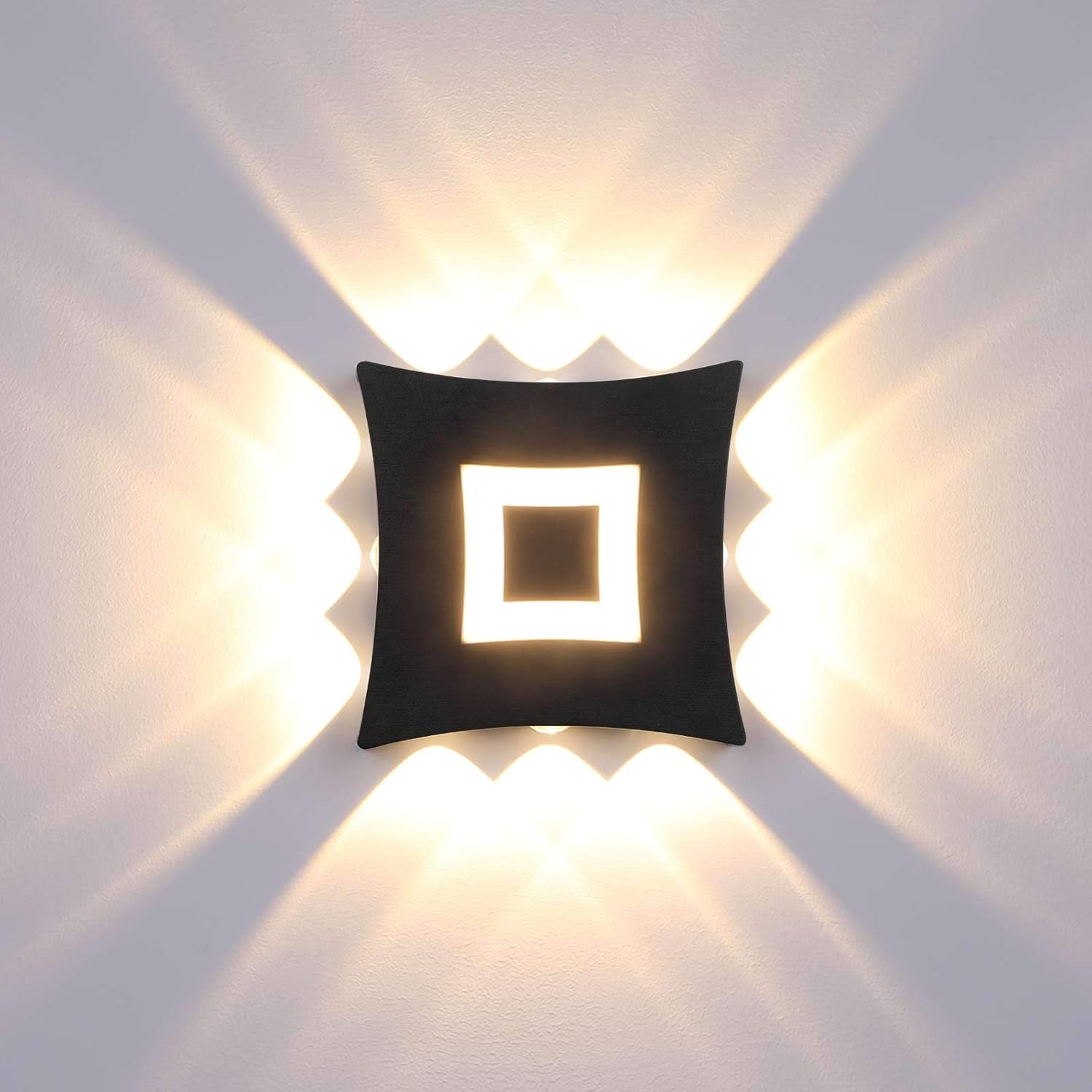 Nowoczesna lampa ścienna zewnętrzna i wewnętrzna COB LED 18 W, wodoodporna aluminiowa lampa ścienna IP65, ciepłe białe światło