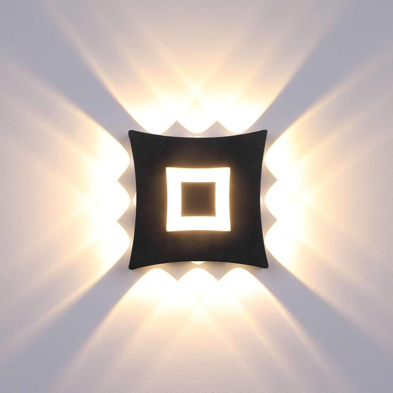 Nowoczesna lampa ścienna zewnętrzna i wewnętrzna COB LED 18 W, wodoodporna aluminiowa lampa ścienna IP65, ciepłe białe światło