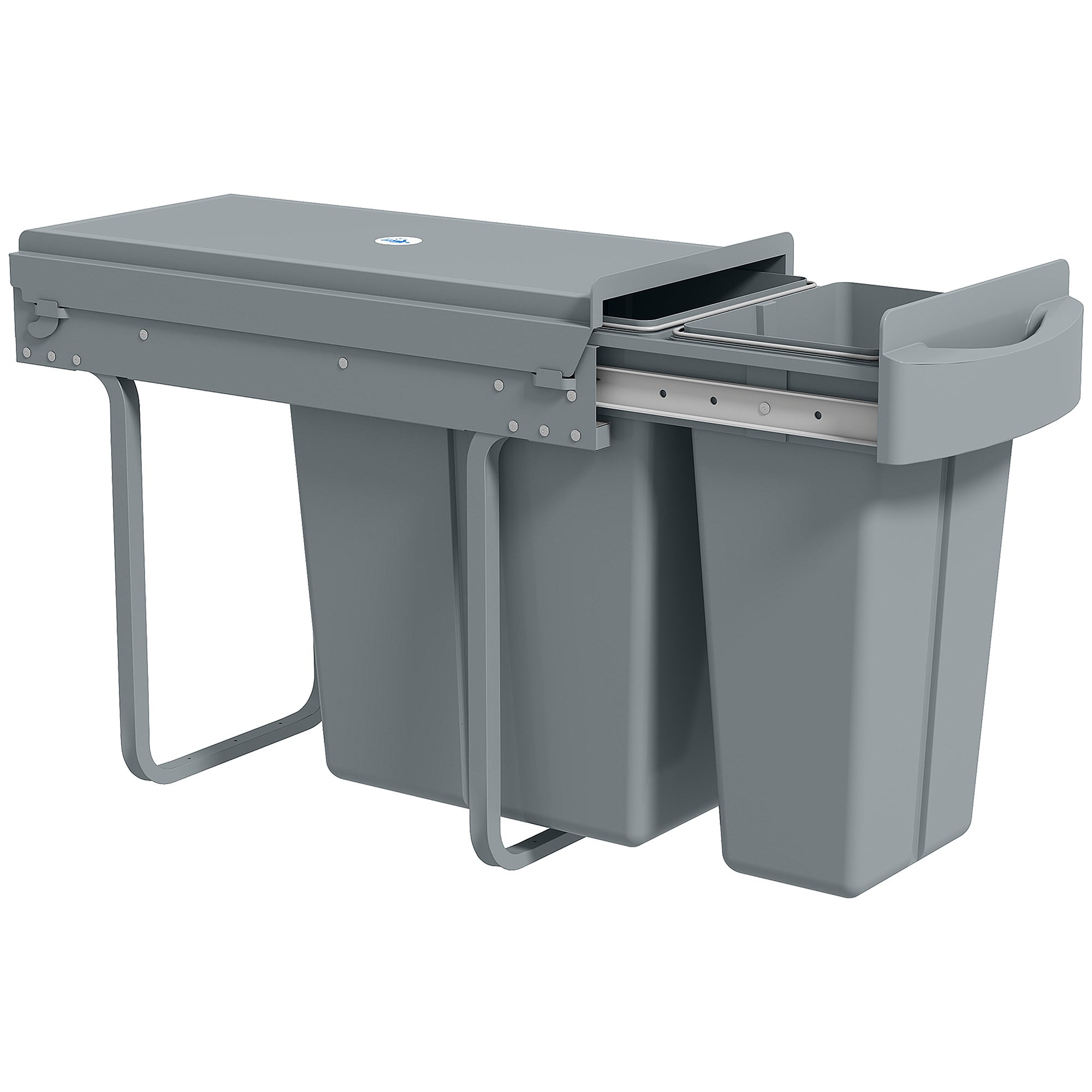 Poubelle Hailo Big-Box Swing XL Gris Argenté - 76,3 Cm, Acier Inoxydable, Neuve