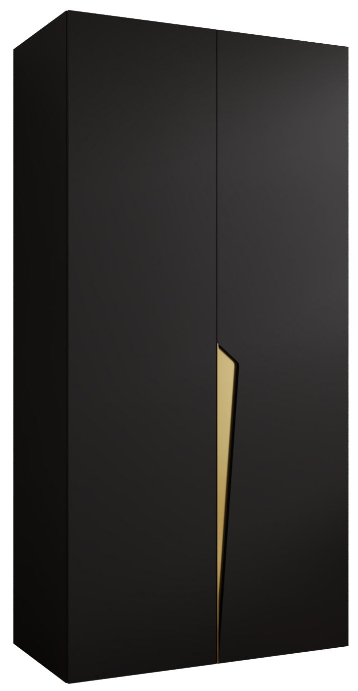 Szafa uchylna otwierana Piano 1 100 x 52 x 202 cm czarny + u. złoty