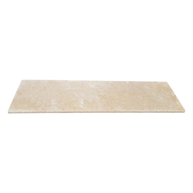 Margelle de piscine travertin beige mix 1er choix 120x33x3cm bord arrondi