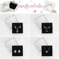 6 Scatole Regalo Per Gioielli Con Fiocco, 7,5x7,5x3,5 Cm, Eleganti E Resistenti (Nero)
