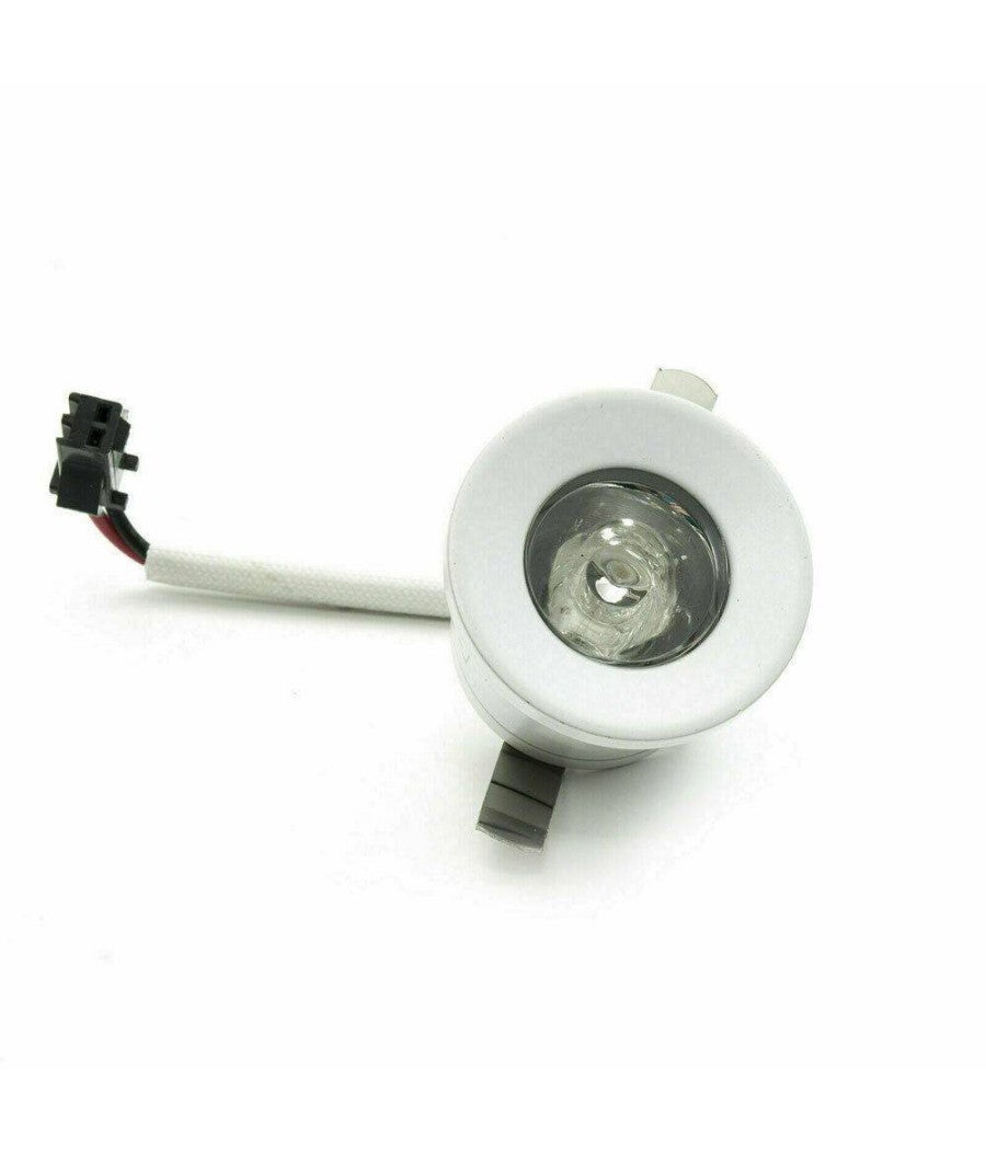 Trade Shop - Faretto Led Incasso 1 W Bordo Bianco Mini Punto Luce 6500k 3000k 4000k Blu - Bianco Caldo - - 2
