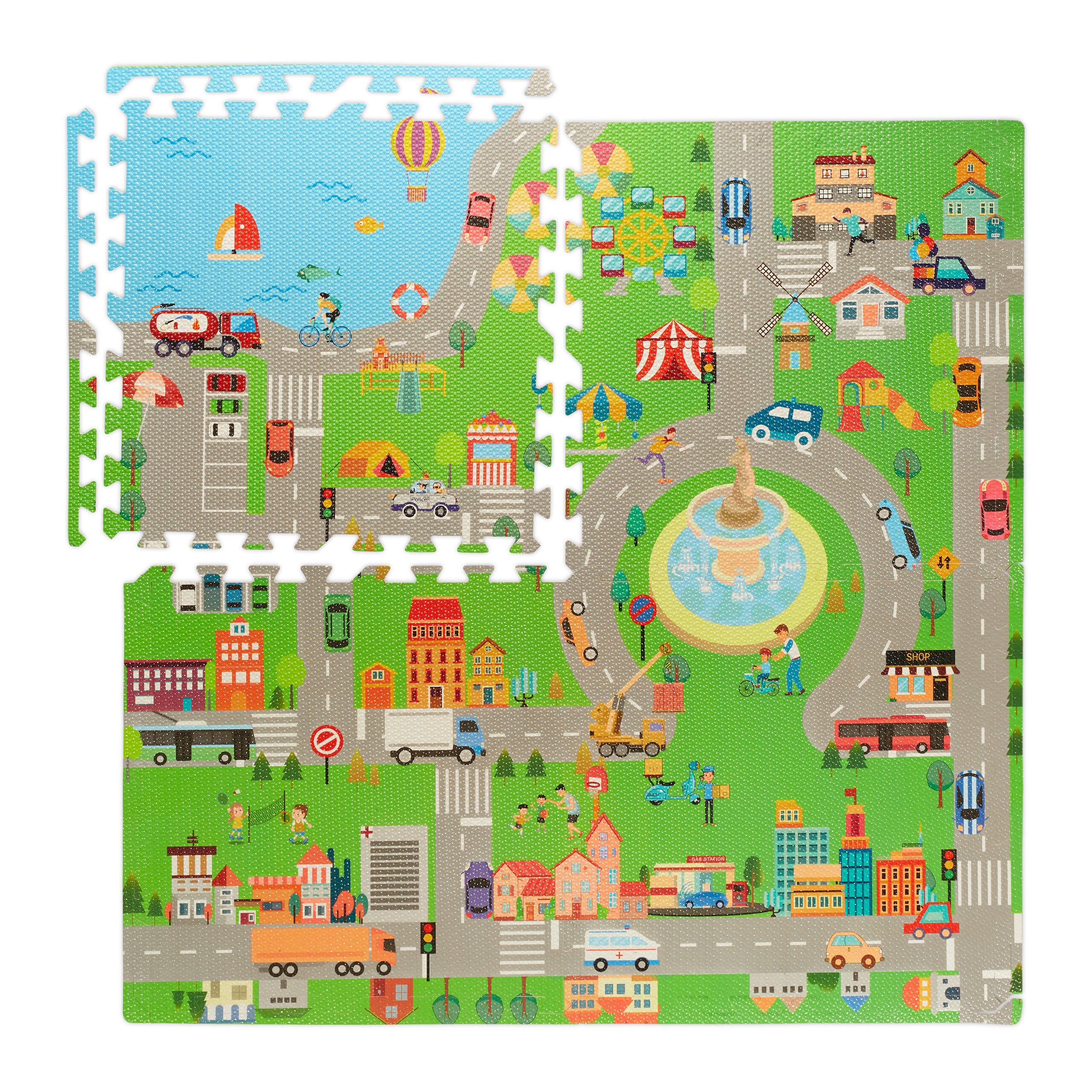 Relaxdays Tapis de jeu pliable, sans polluants, 200x180 cm, en mousse XPE, tapis rampant, enfant