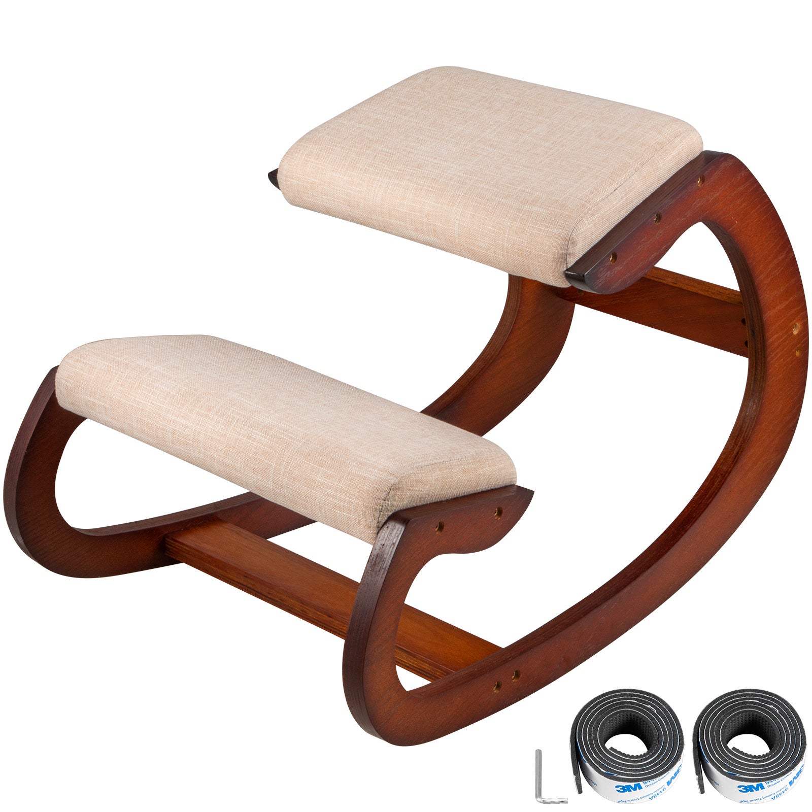Ergonomiczne krzesło klęczące 220lbs nośność Home Office komputer krzesło drewniany stołek korekcja postawy i a) VEVOR