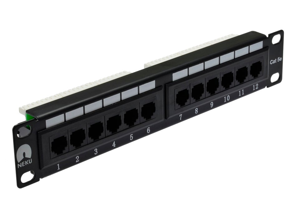 NEKU Patch panel patchpanel RACK 10'' 5e 12p UTP - Leroy Merlin