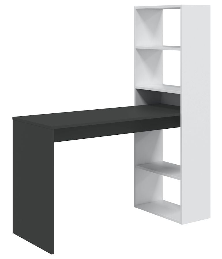 Bureau D'ordinateur à 4 Niveaux De Rangement 80x50 Cm, Blanc Et Beige – Idéal Pour Télétravail Et Petites Pièces - 12