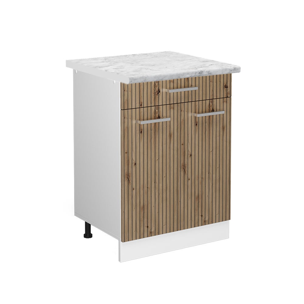 Vicco Szafka dolna do kuchni R-Line, Dąb rzemieślniczy, 60 cm z szufladą, BP Marmur