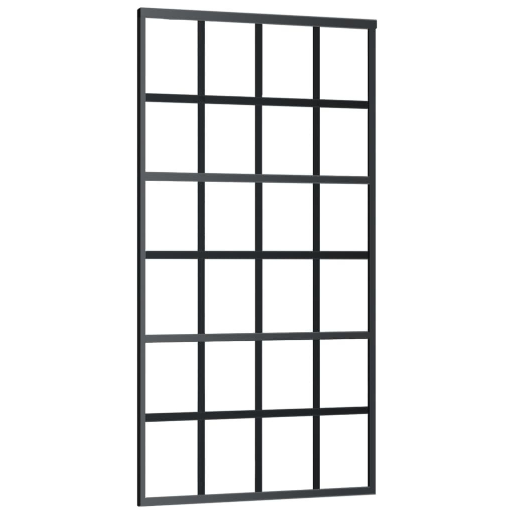 Puerta corredera | puerta de la cocina esg vidrio y aluminio negra 102x205 cm cfw31239