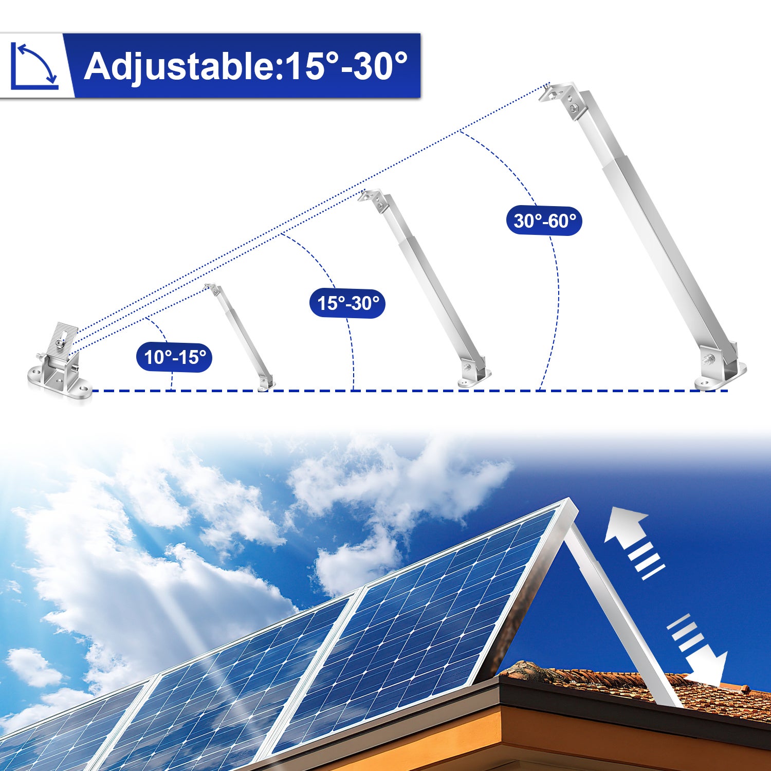 Conjunto de suporte solar fotovoltaico de 4 unidades, suporte de painel solar - 4
