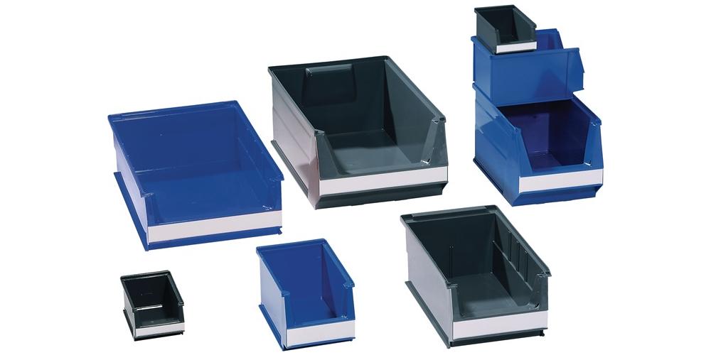 LOCKWEILER Pojemnik magazynowy otwarty L350/300xB210xH200mm PE-Regenerat szary - 19100314