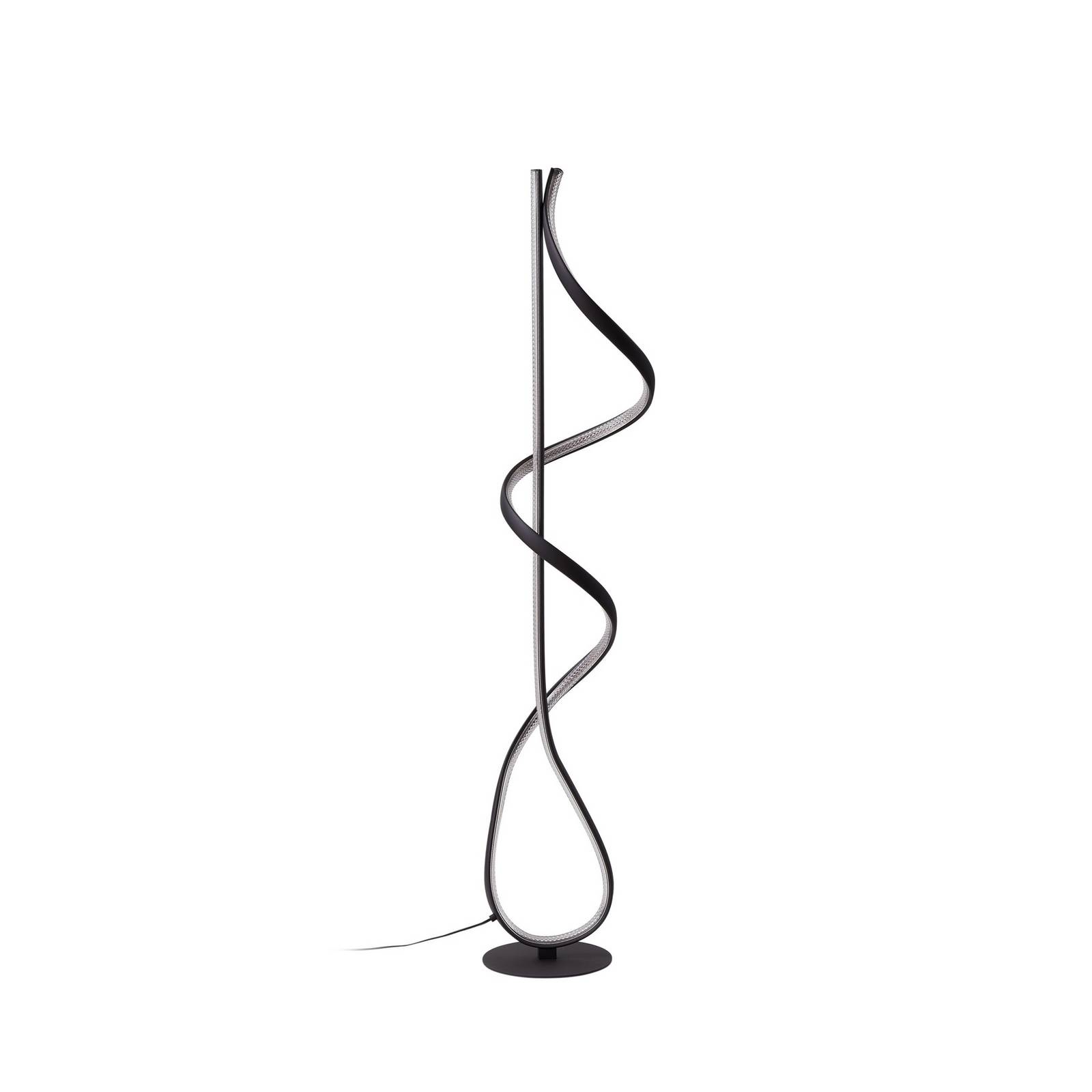 Lucande lampe sur pied LED Rodado, noir, 132 cm, aluminium, Lampadaire ...