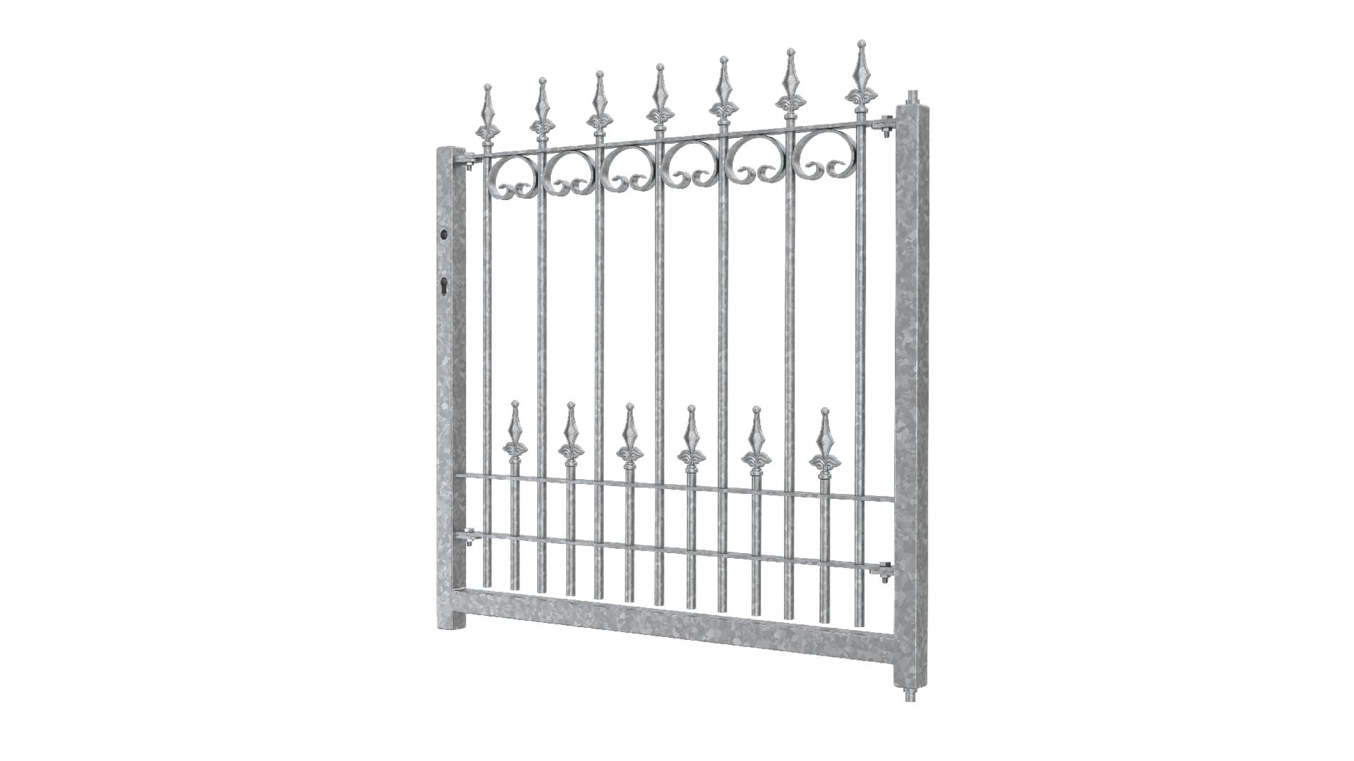 Portillon jardin gris anthracite en acier 105x125 cm avec serrure et poignée | ID Market Portillon jardin gris anthracite en acier 105x125 cm avec serrure et poignée | ID Market