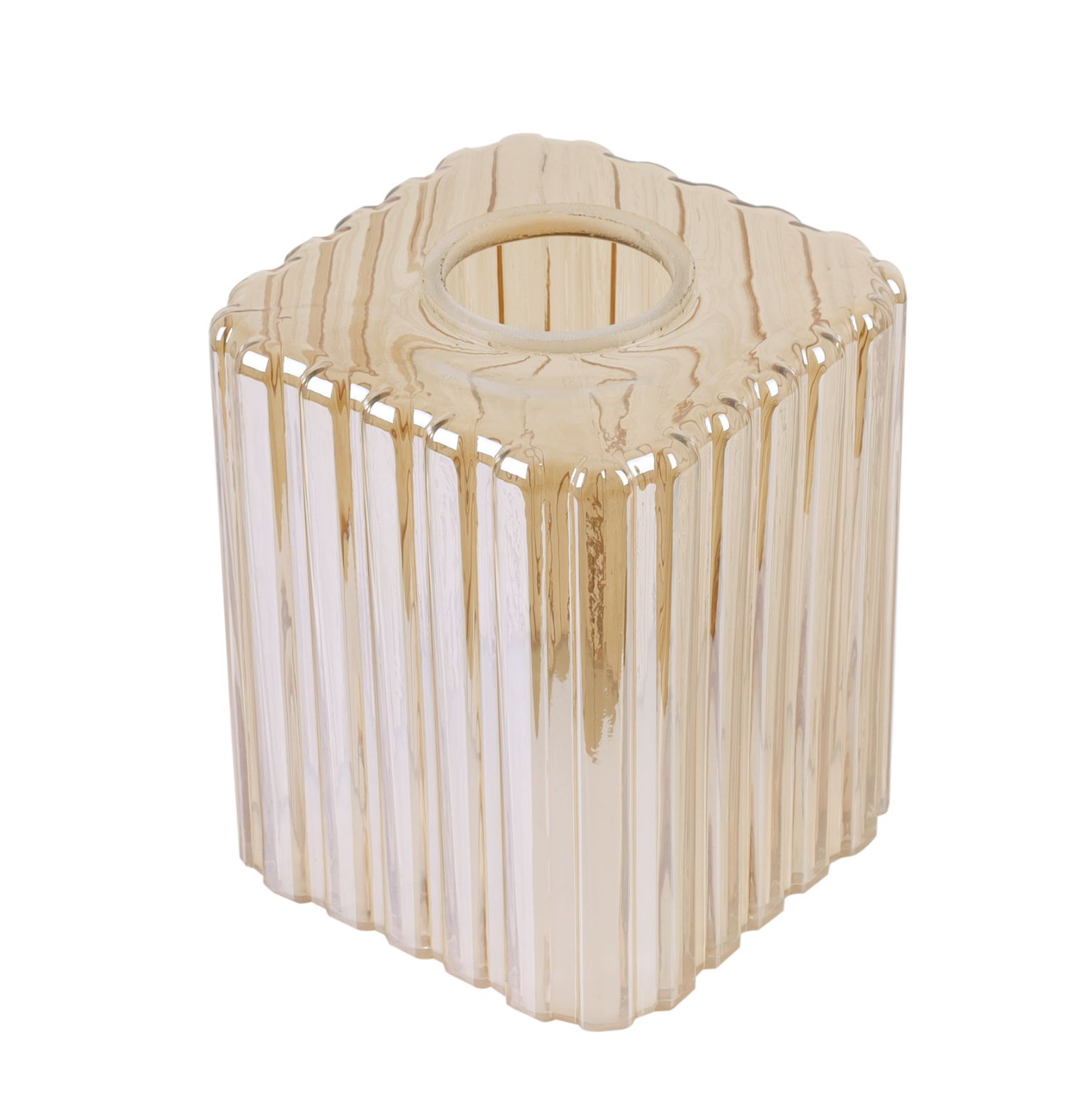 Klosz do lampy sufitowej wiszącej Riffle miodowy szcześcian modern 10cm Light Home LH