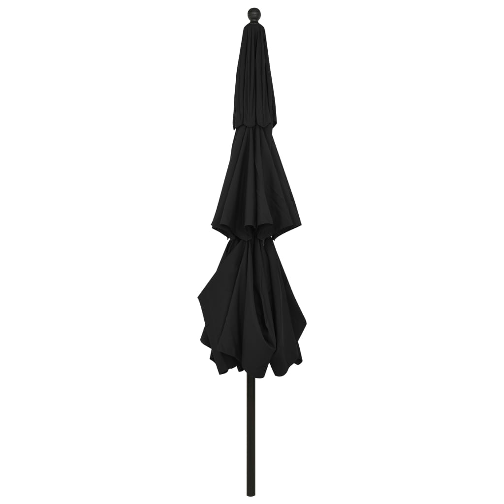 Parasol à 3 niveaux avec mât en aluminium Noir 3,5 m - 5