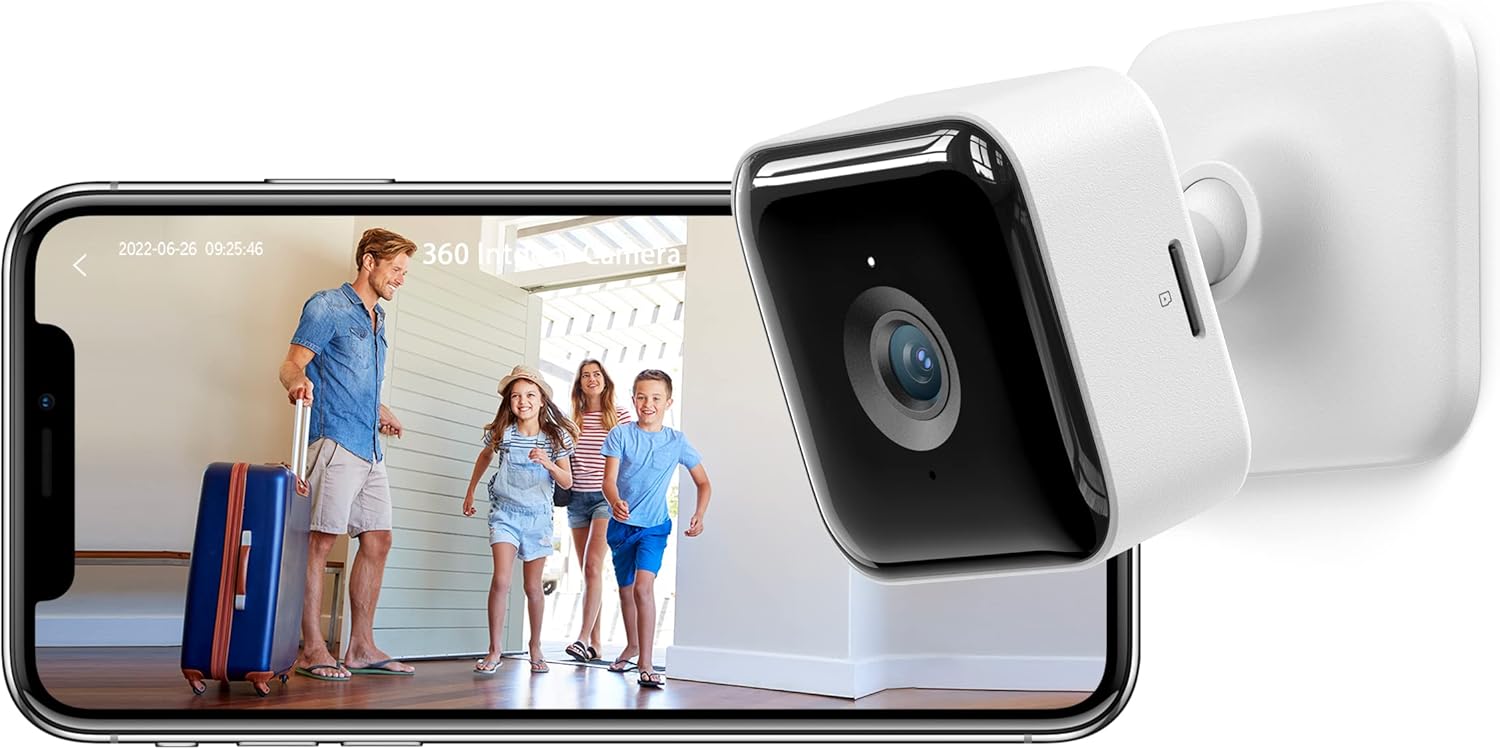 Wewnętrzna kamera Wi-Fi do monitoringu 1080p, niania elektroniczna z wykrywaniem ruchu, noktowizją, dwukierunkowe audio dla niemowląt i zwierząt