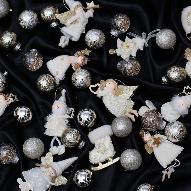 Set Di 101 Palline Di Natale Infrangibili Oro, Con 3 Diametri Diversi E Stella In Puntale, Decorazioni Natalizie Opache E Glitterate Per Albero E Festa