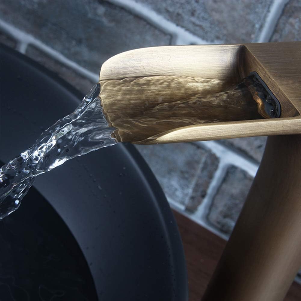 Robinet de Salle de Bains pour Les Lavabos antique laiton Haut Robinet de Lavabo Mitigeur - 4