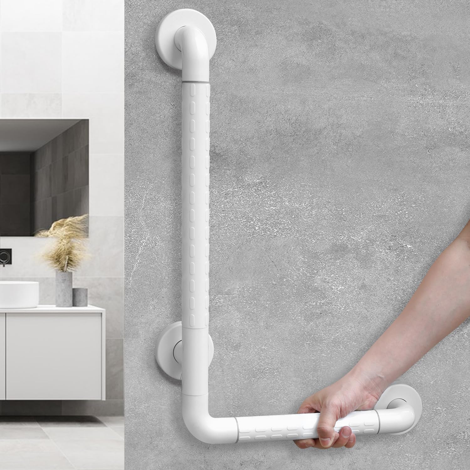 Poręcz do WC, Uchwyt prysznicowy, Poręcz bezpieczeństwa do toalety, Stal nierdzewna dla osób starszych i niepełnosprawnych 40 * 60cm