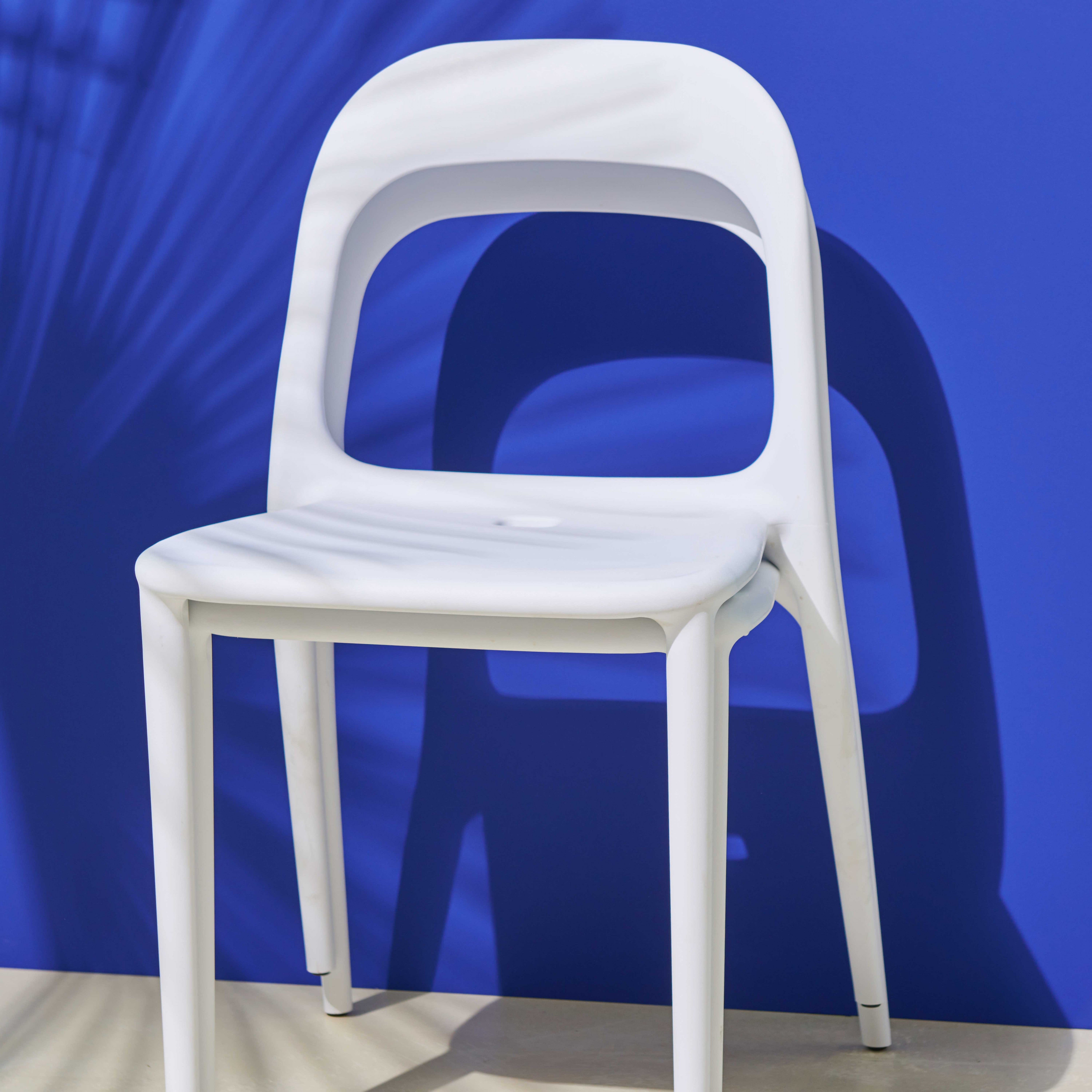 Chaise de jardin sans coussin Milan en Plastique Blanc - 7