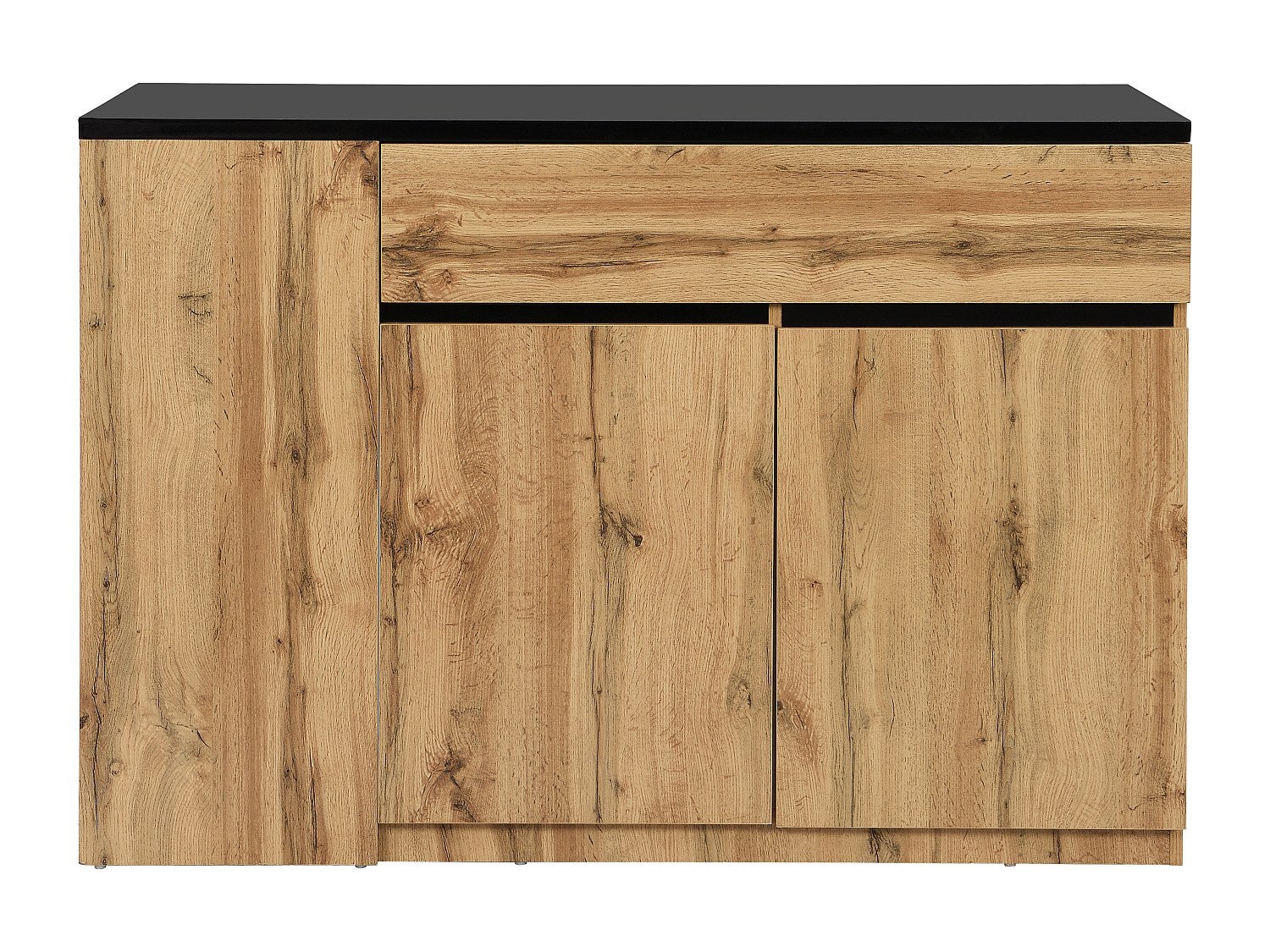 Ilot central de cuisine avec rangements - Noir et Naturel - MEILI - 3