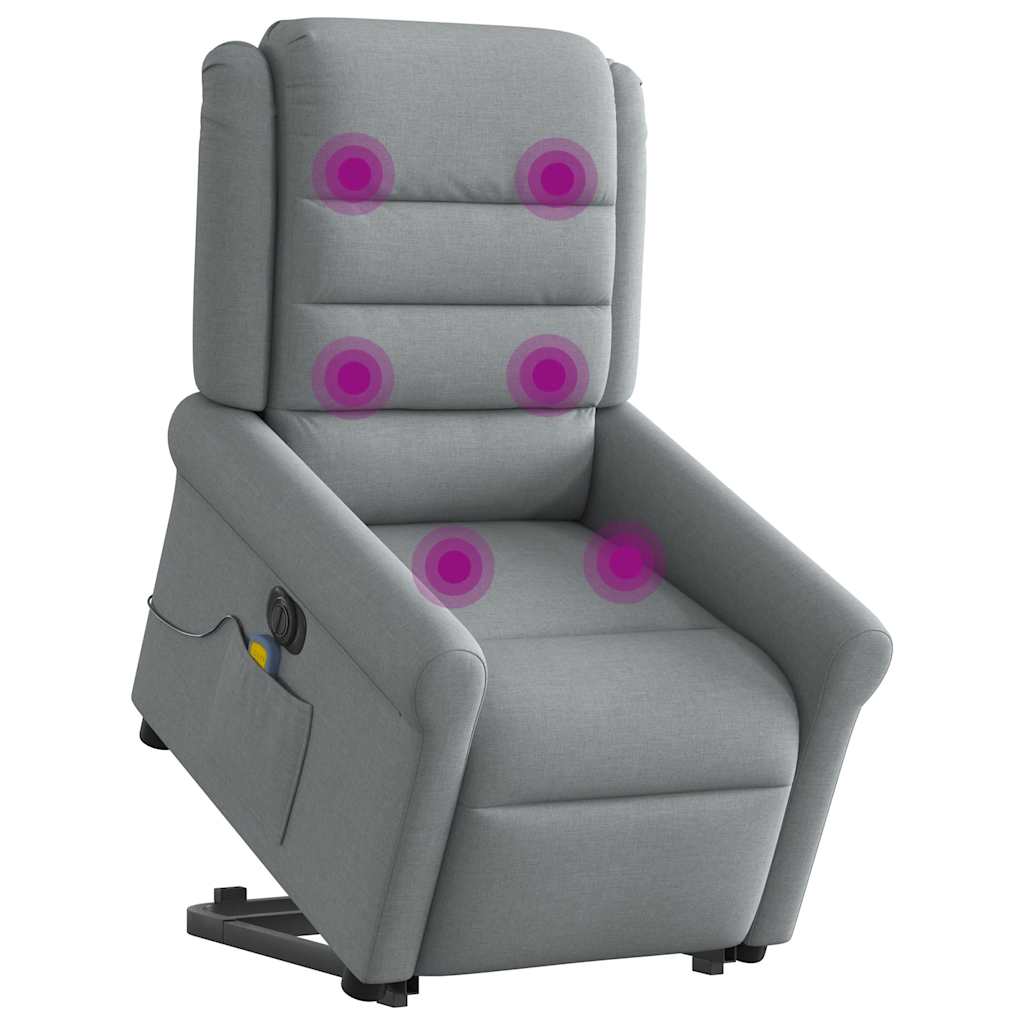 Sillón de salón | silla | sillón de masaje eléctrico reclinable elevable tela gris claro cfw237678