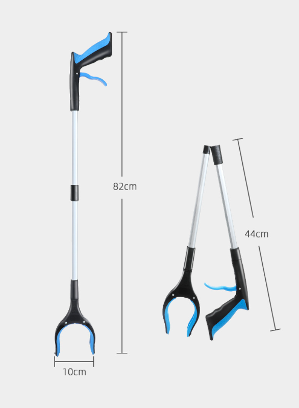 Outils de Ramassage, 82cm Pince de Préhension pour Personnes Agées, Léger et Pratique, pour Ramassage des Déchets, Déchets de Jardin(Bleu) - 5