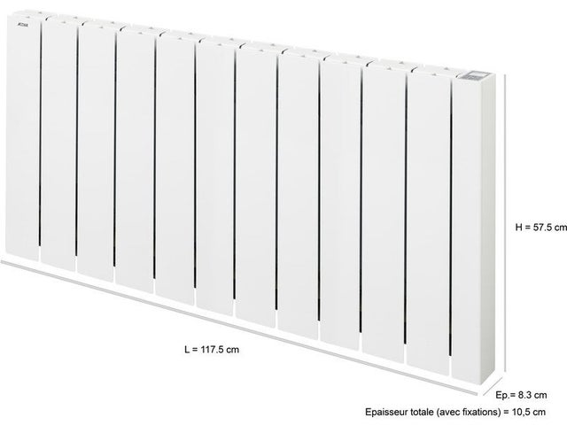 Radiateur électrique connecté à inertie fluide 2000 W Alcantara