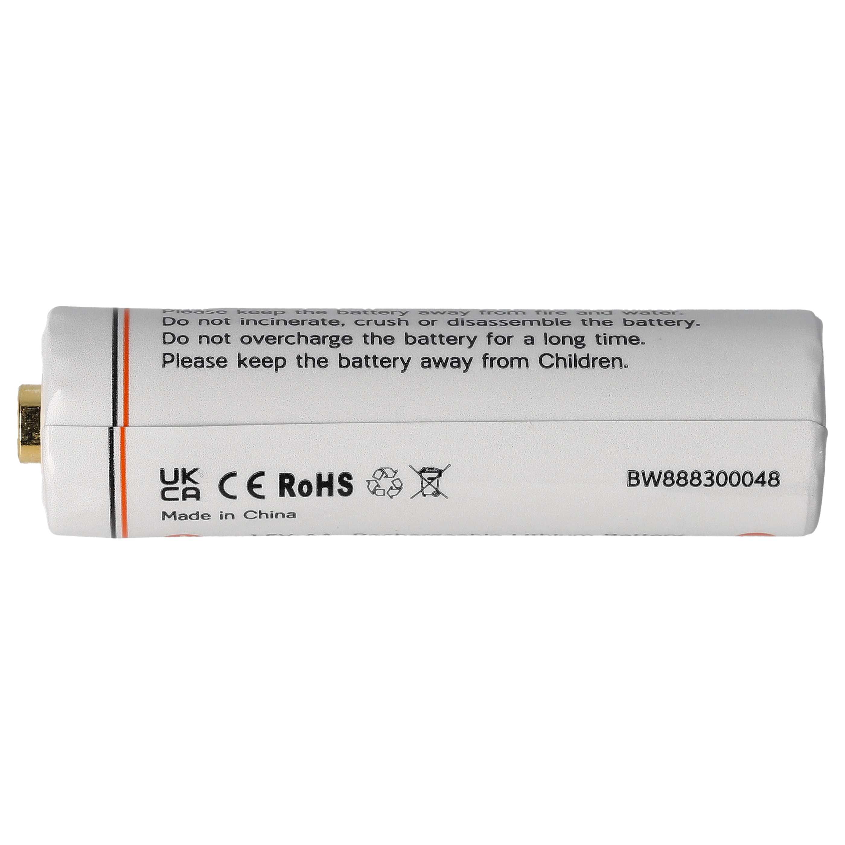 vhbw Pile rechargeable AA mignon (AA) pour divers appareils (650mAh, 1,5V, Li-ion) - 3