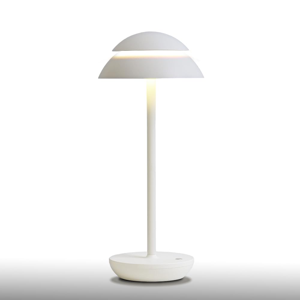 Lámpara de escritorio de metal inalámbrica, lámpara de mesa led con control de sensor táctil, lámpara a batería regulable de forma continua