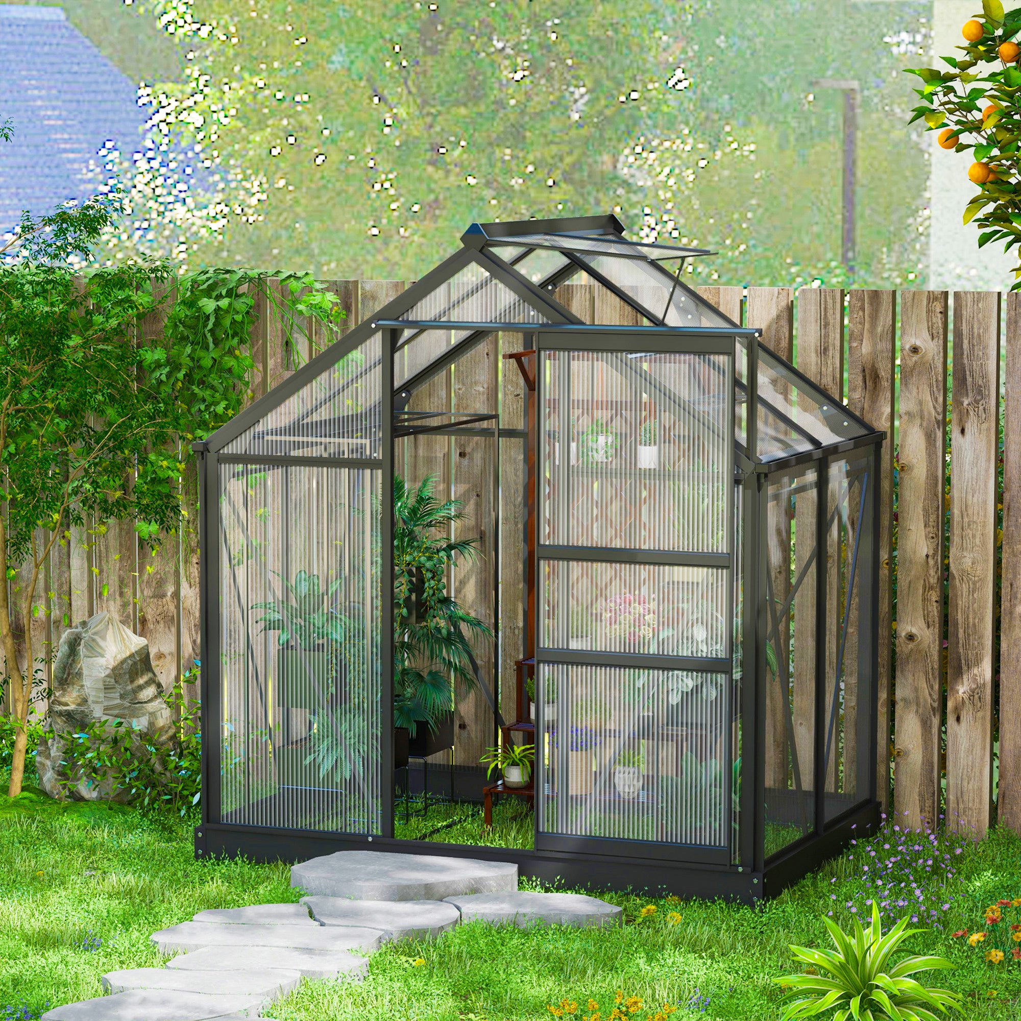 Serre de jardin polycarbonate Polycarbonate Outsunny - 9
