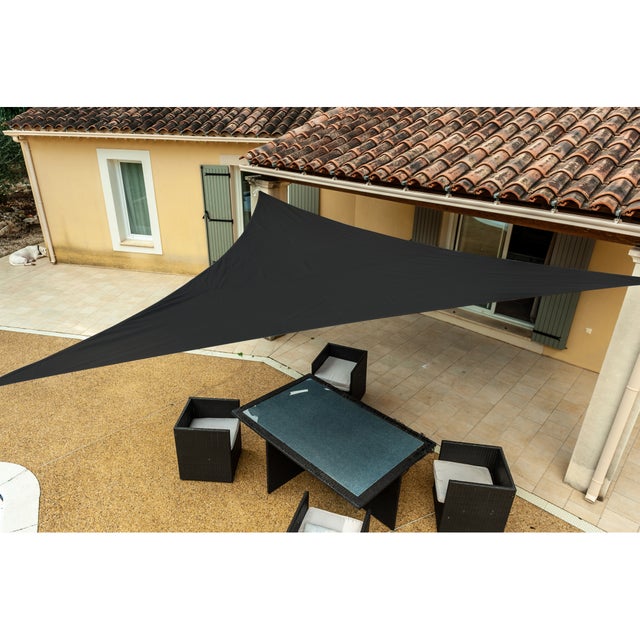 Voile d'ombrage triangulaire grise WERKPRO 5 x 5 x 5 m
