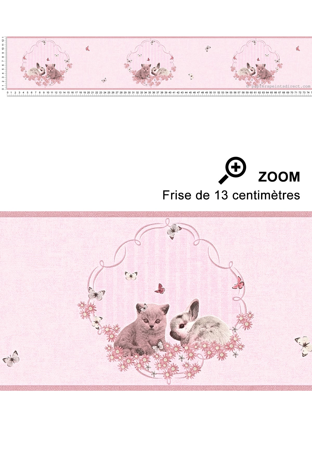 Obramowanie tapety kocięta różowym,srebrnymIw wielu kolorach - 500 x 13 cm - A.S. CRÉATION