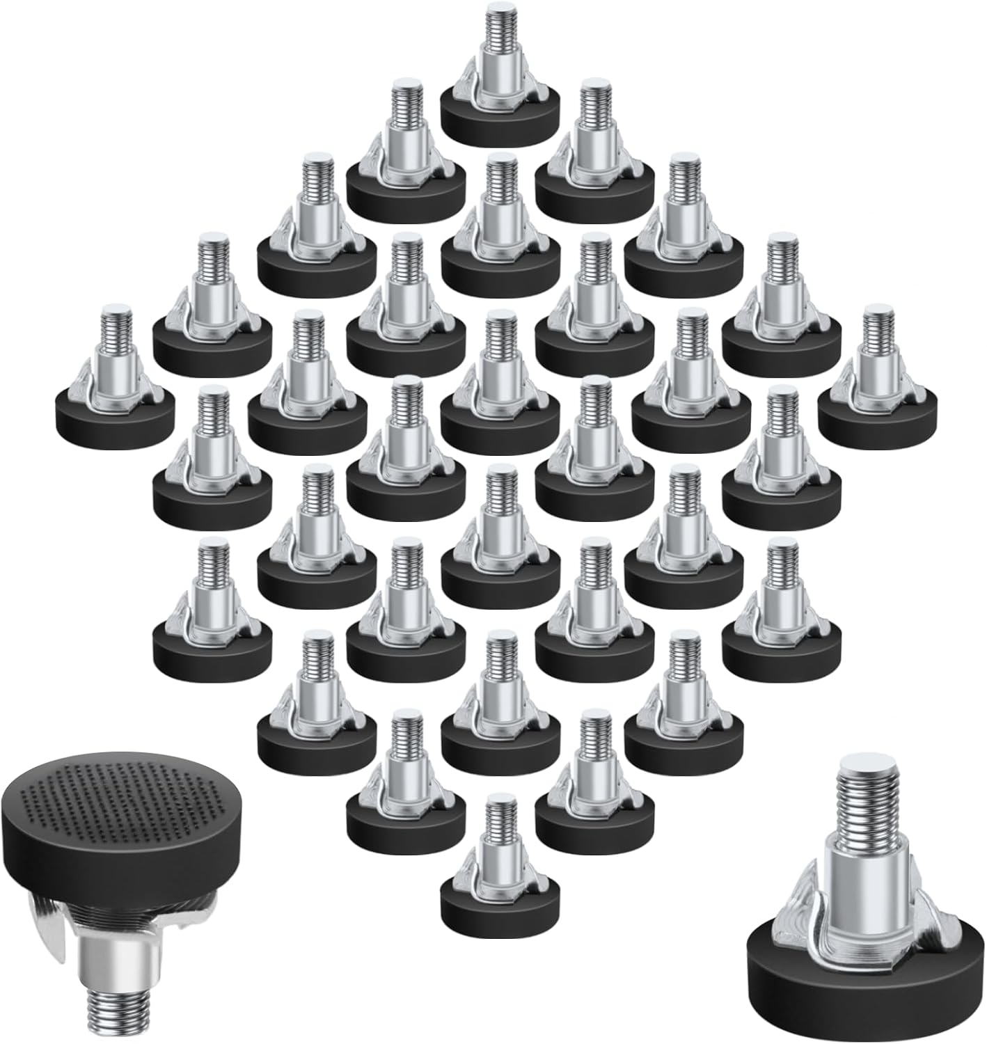 Lot De 10 Pieds De Meubles M8 Réglables Avec Embouts Carrés De 30 X 30 Mm[u3181