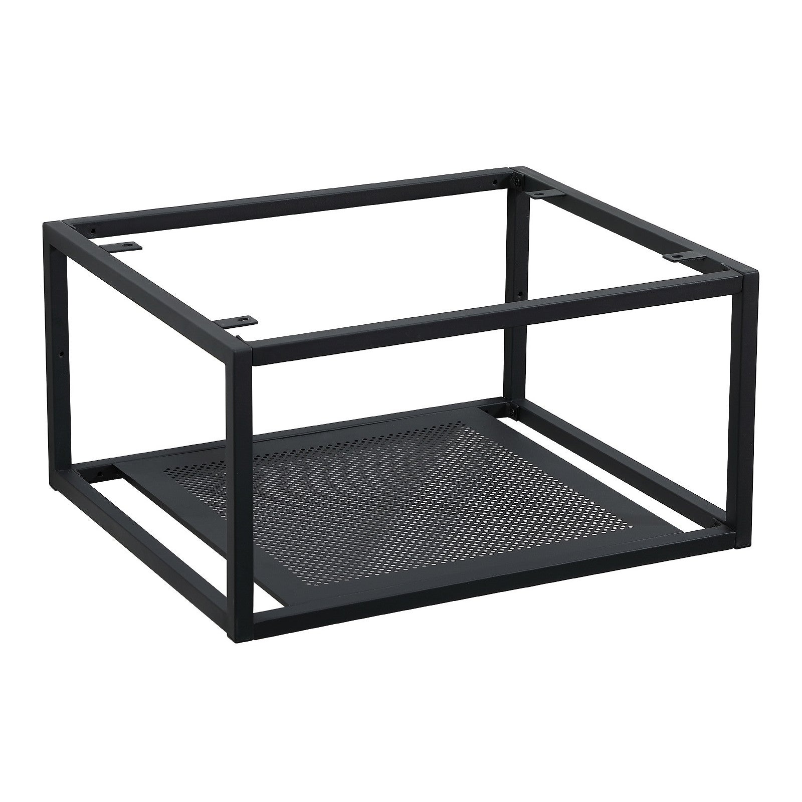 Meuble de salle de bain bois et métal 120cm avec vasque noire et miroir WILL - 6