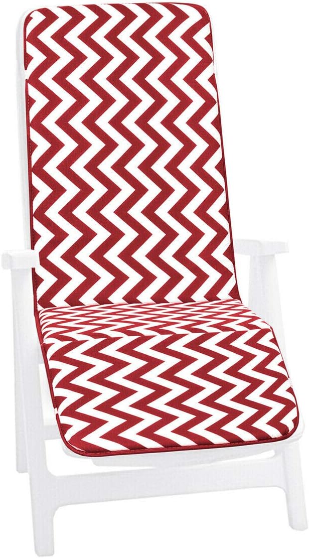 Poduszka Na leżak 100% Wyprodukowano We Włoszech Fotel Miękki Leżak Składanie Czerwony Zygzak