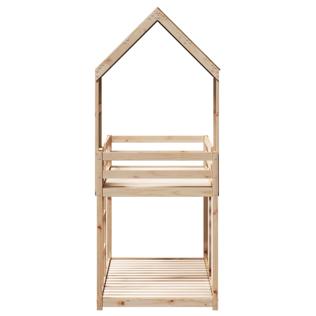 Lit superposé avec toit 90x190 cm bois massif de pin - 7