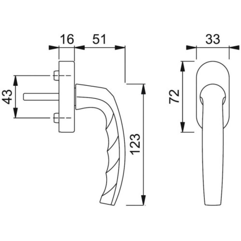 Poignée oscillo-battante Atlanta Secustik 0530/US952 HOPPE - Carré variofit 9/19mm vis 30/35mm - Blanc 9010 - 10804379 - 5